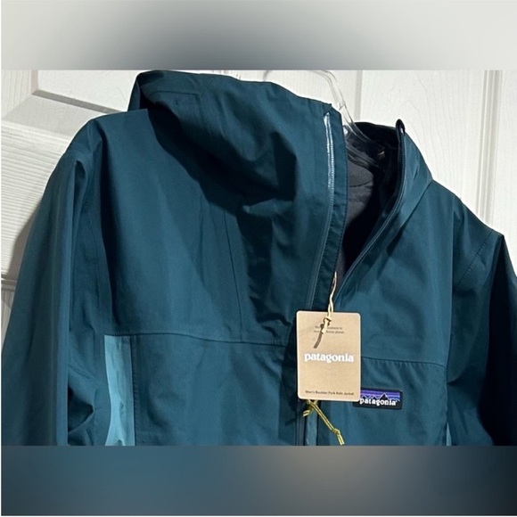 Patagonia Men's XXL Boulder Fork Rain Jacket Wetland Blue Teal NWT Waterproof - Picture 2 of 9